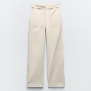 Zara Cream Wide Leg Pants